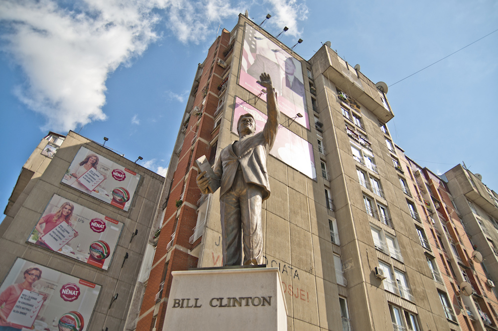 Priština's Bill Clinton statues. Image: Marco Fieber under a CC License