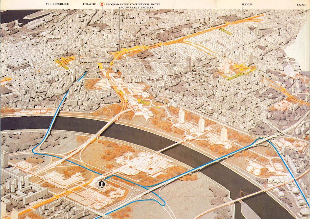 Map of Belgrade from the 1980s, showing planned urban developments (Ministarstvo Prostora/FB)