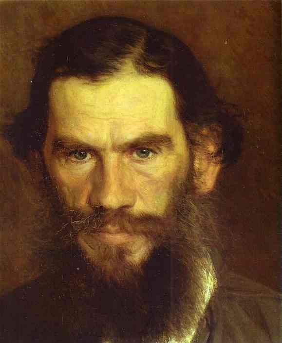 Leo Tolstoy, Russia's most famous vegetarian, as painted by Ivan Kramskoy (1873)