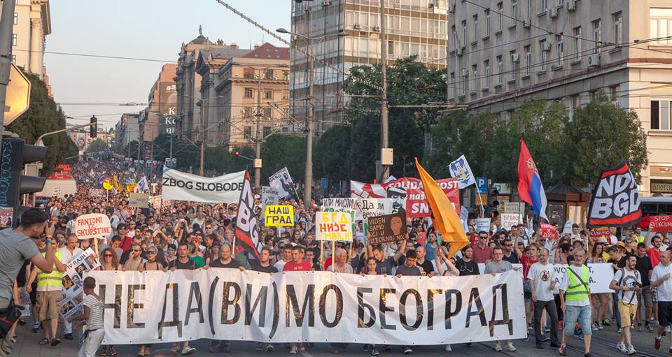Protest by Ne davimo Beograd (Don't Drown Belgrade). Image: Ne davimo Beograd