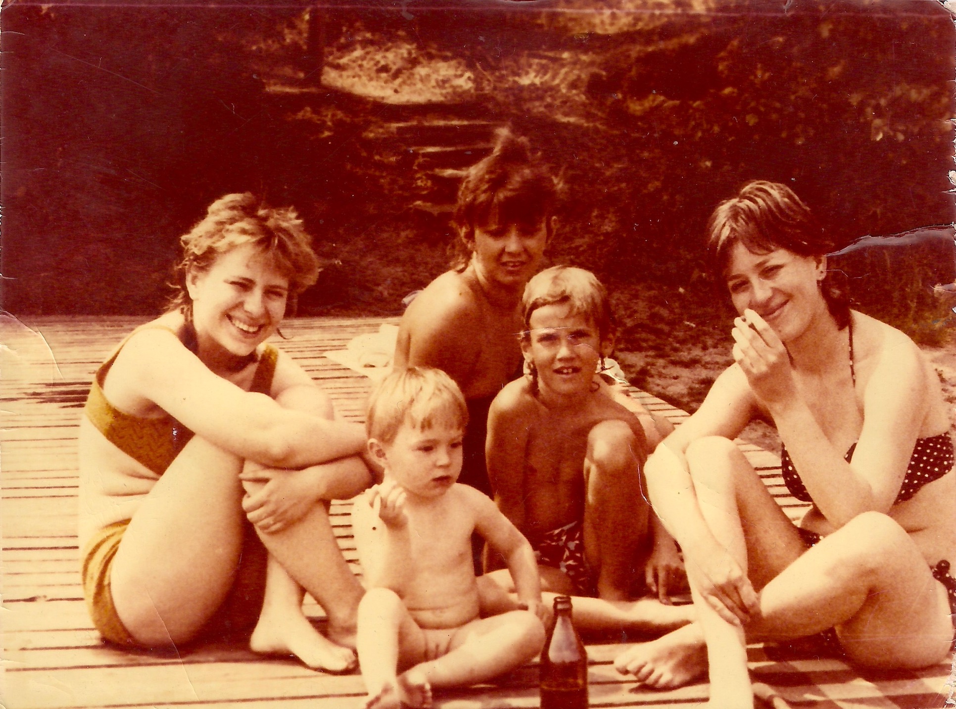 As a toddler in Poland with mum (left) and aunt (right)