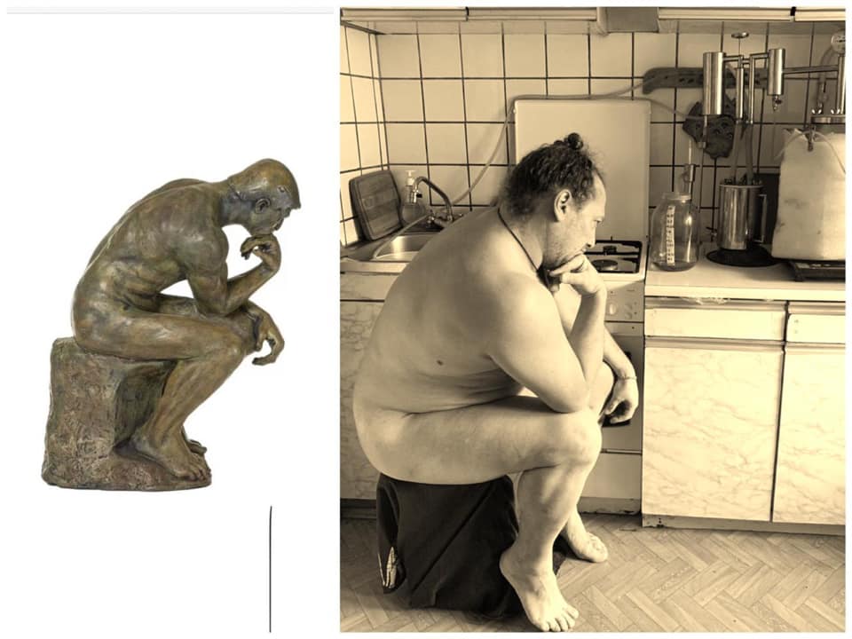 The Thinker, by Auguste Rodin. Image: Azheres Votachik via Facebook.