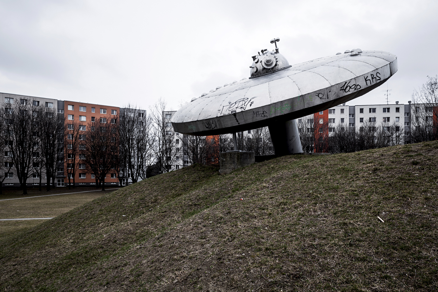 "UFO", by sculptor Juraj Hovorka, 1979. Restored in 2014. Bratislava, Slovakia. Image: Stefano Perego