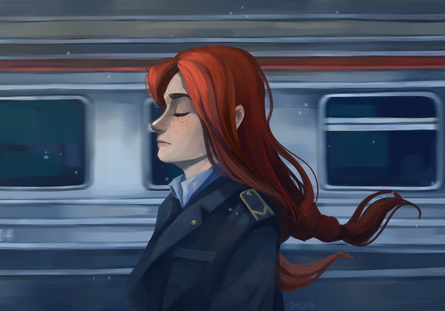 Russia’s first female train conductor drew her dream job in anime illustrations 