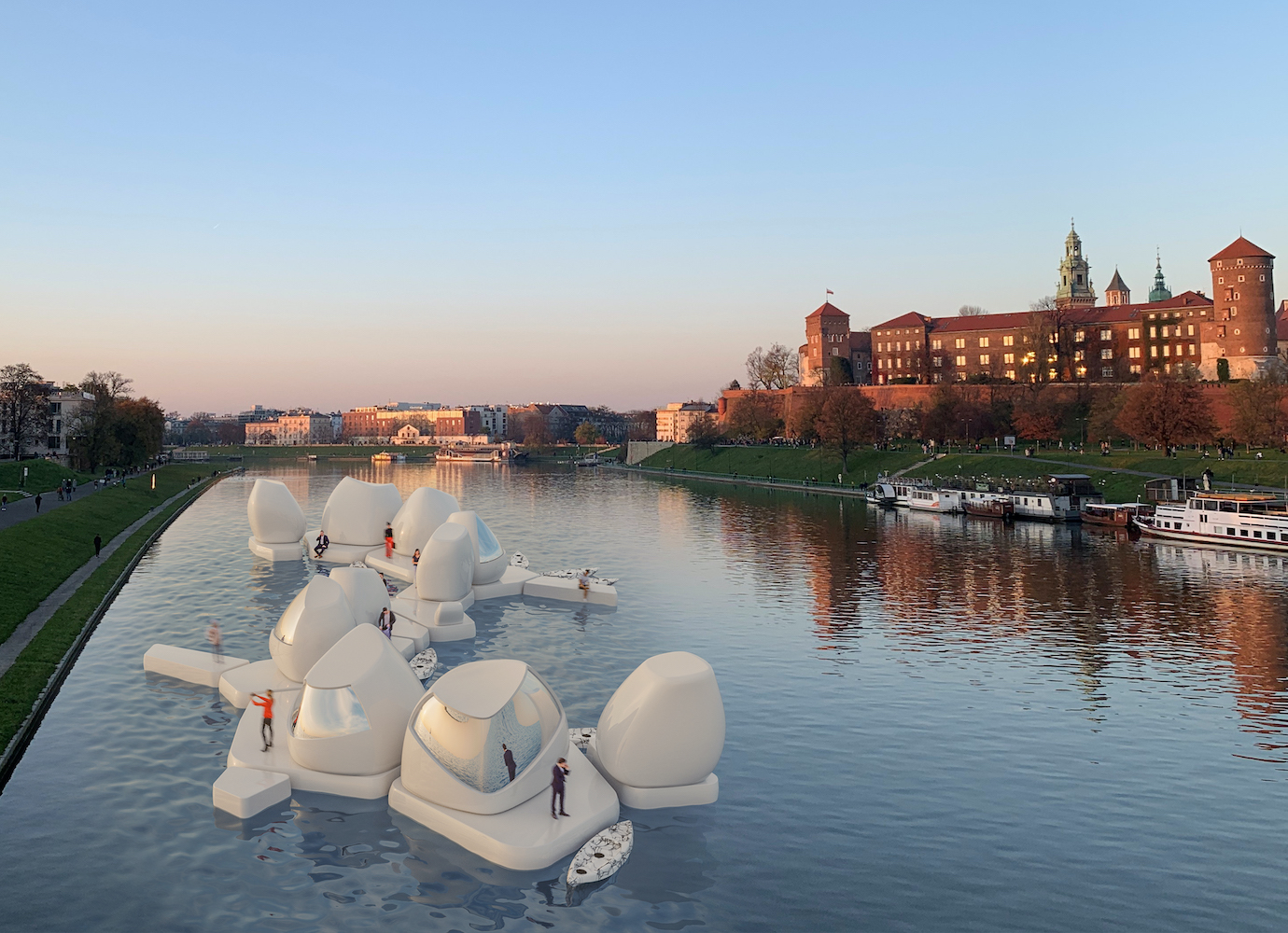 Polish designer imagines a sustainable workspace on Krakow’s river