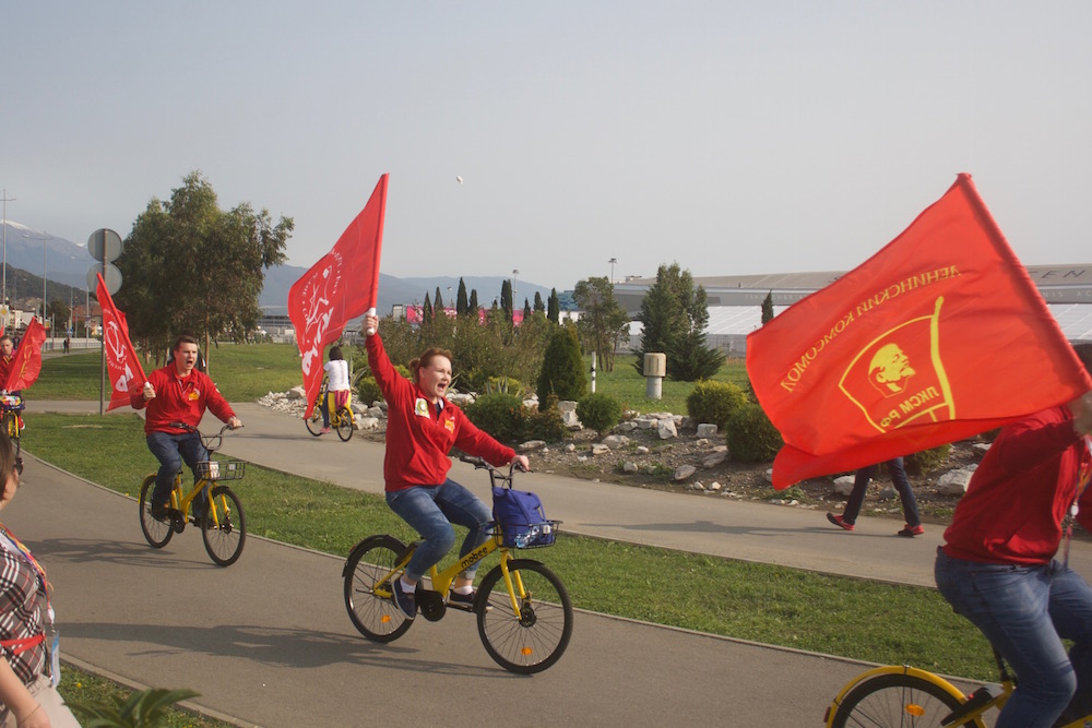 Members of the Russian Young Communists. Image: Tom Ball