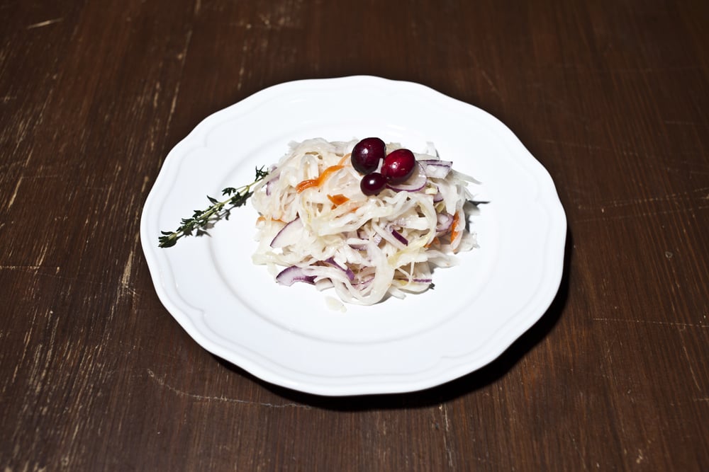 Soured cabbage at LavkaLavka Christmas dinner