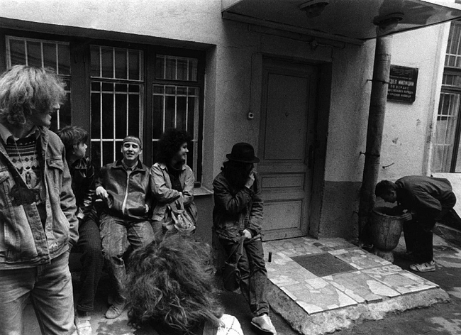 Members of E.T.I. after being detained by police in Red Square