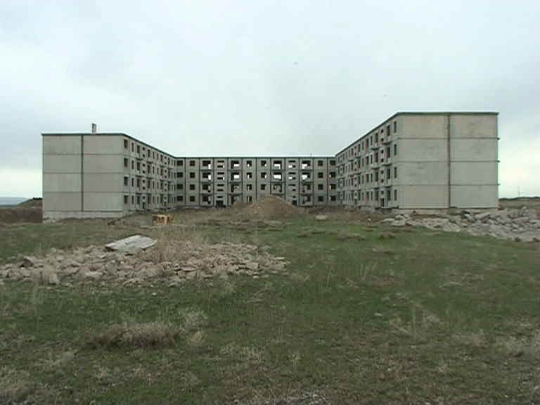 Still from Vahram Aghasyan’s The Ghost Town (video installation) in Overcoming the Everydayness: Contemporary art from Armenia, 2015 (Photo: Mikhail Grigoriev)