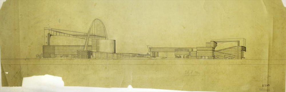 Le Corbusier’s proposal for the Palace of the Soviets, drawn in 1931