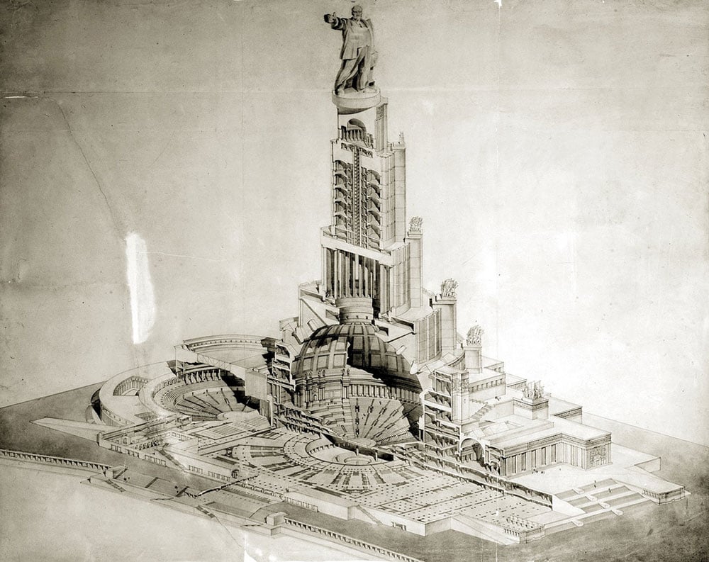 The winning proposal for the Palace of the Soviets competition, by Boris Iofan