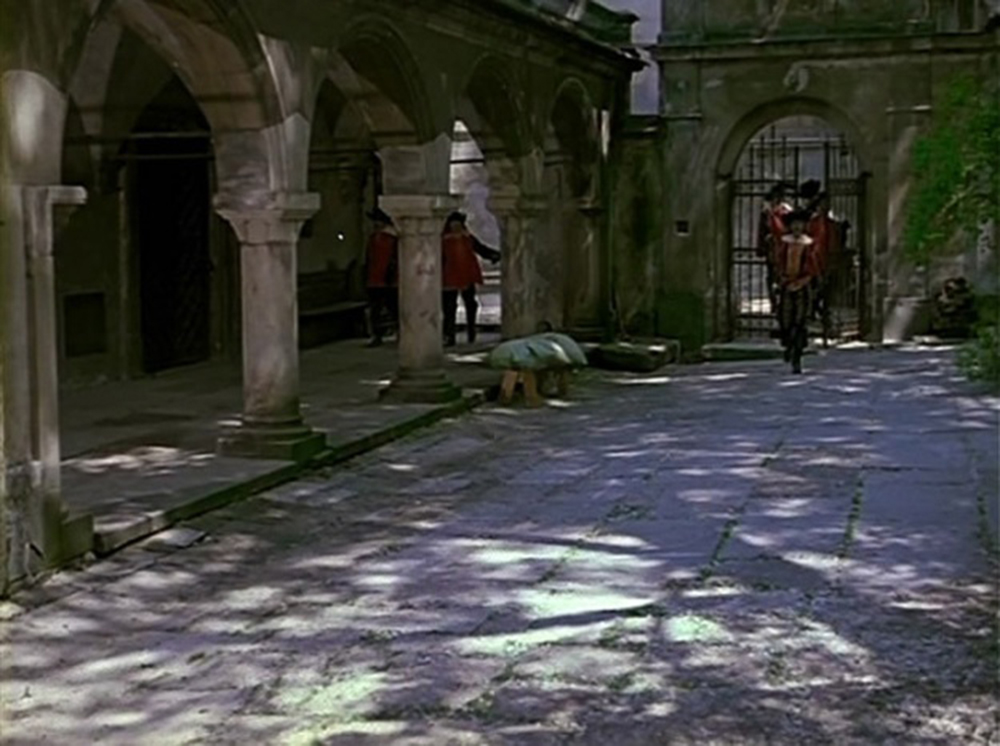 The Armenian Church in Lvov as Parisian monastery. Still from <em>d'Artagnan and the Three Musketeers</em> (1978)