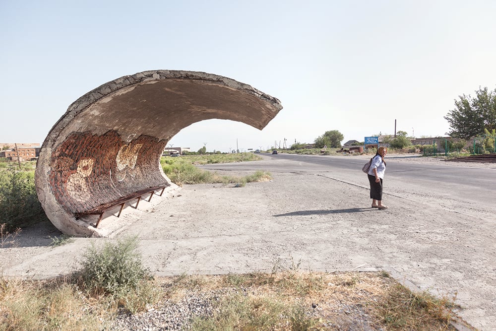 Vagharshapat, Armenia. Image: Christopher Herwig in <em>Soviet Bus Stops</em>