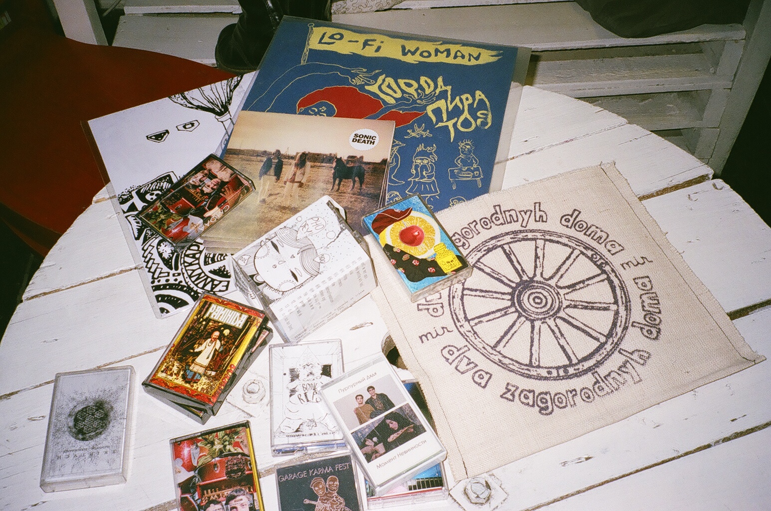 Records and cassettes on display at Garage Karma Store. Image: Sasha Raspopina