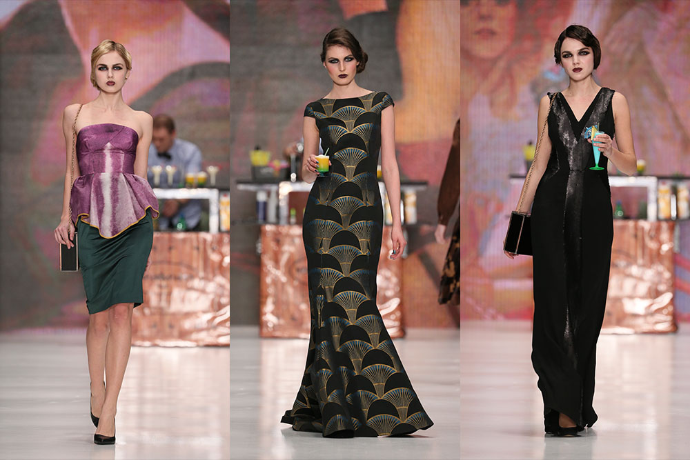 Ksenia Knyazeva collection inspired by Gertrude “Cleo” Lythgoe. Image: Mercedes Benz Fashion Week Russia