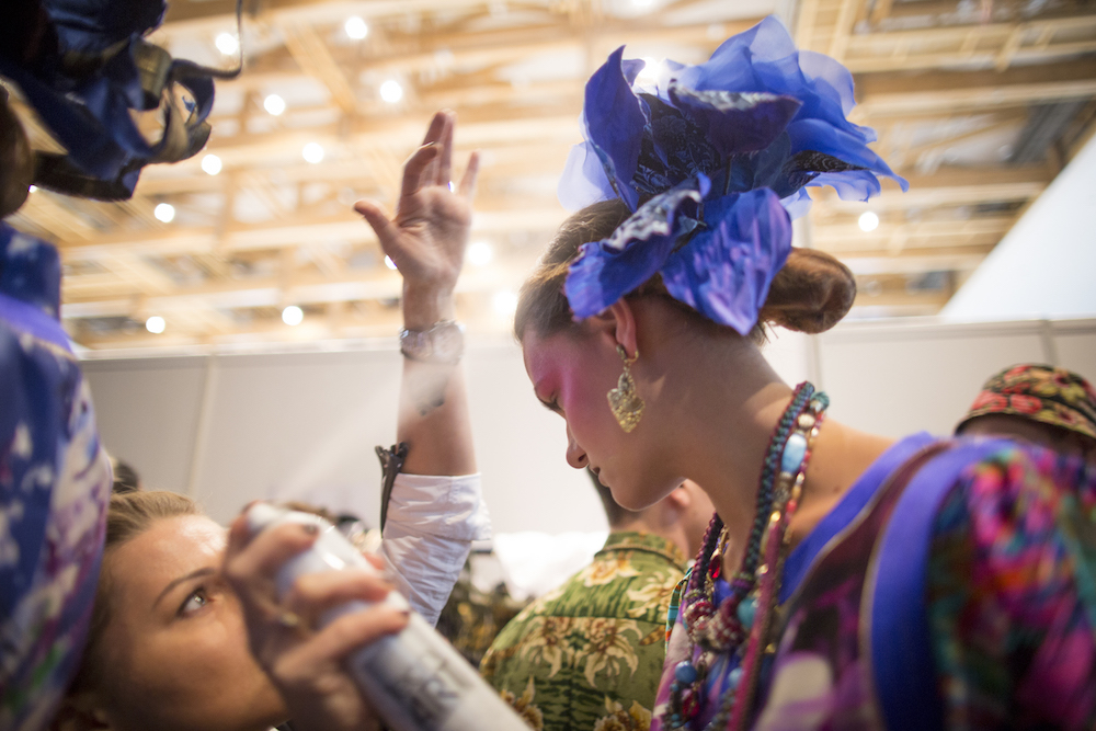 Backstage at the Slava Zaitsev show. Image: Ryan Koopmans