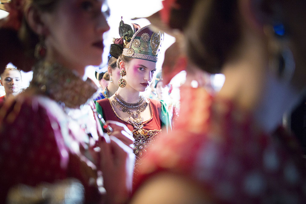 Backstage at the Slava Zaitsev show. Image: Ryan Koopmans
