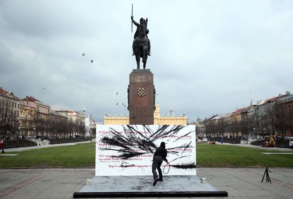 The first performance of <em>Oh beautiful, oh dear, oh sweet freedom!</em>. Photo courtesy of Bruno Isaković