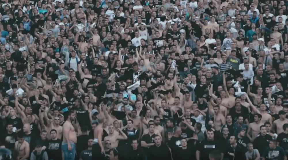 Partizan fans at the match. Image: COPA90/Youtube