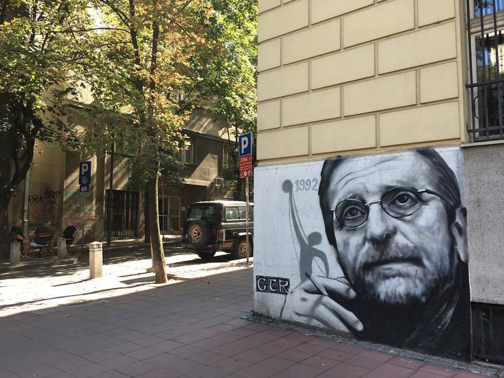 GTR graffiti of legendary Serbian actor Bogdan Diklić in the Dorćol neighbourhood. Image: Staša Bajac