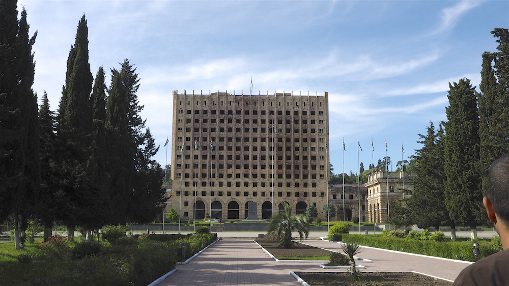 The ruined parliament building in the Abkhazian capital of Sukhumi. Image: Clay Gilliland under a CC licence