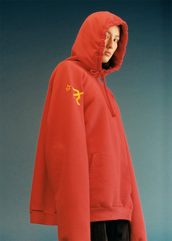 Hammer and sickle limited edition hoodie by Vetements/SV Moscow, November 2016