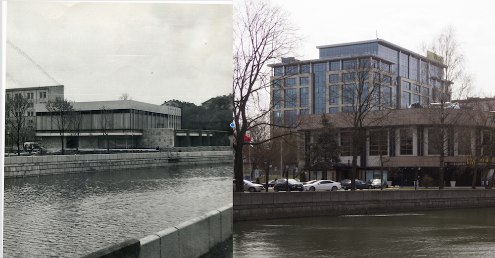 Comparative photos showing renovation of the Zhuravinka Café. Image: Dimitrij Zadorin