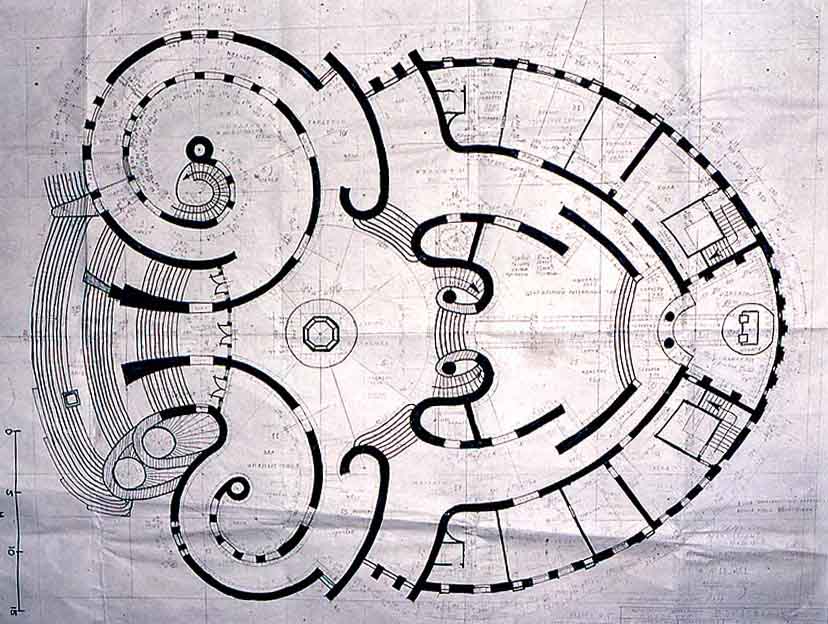 The Wedding Palace's floor plan is based on the anatomical cross-section of a female abdomen. Jorbenadze's mother was a gynaecologist.