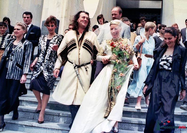 Deep Purple's Ian Gillan, wearing traditional Georgian attire, ties the knot at the Wedding Palace, 1990