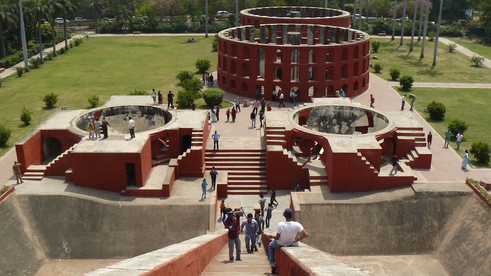 Jorbenadze visited Jantar Mantar, a surprisingly 'postmodern' observatory constructed in 1724 in New Delhi. He kept a postcard of it in his study.  Image: Dinesh Bareja under a CC licence