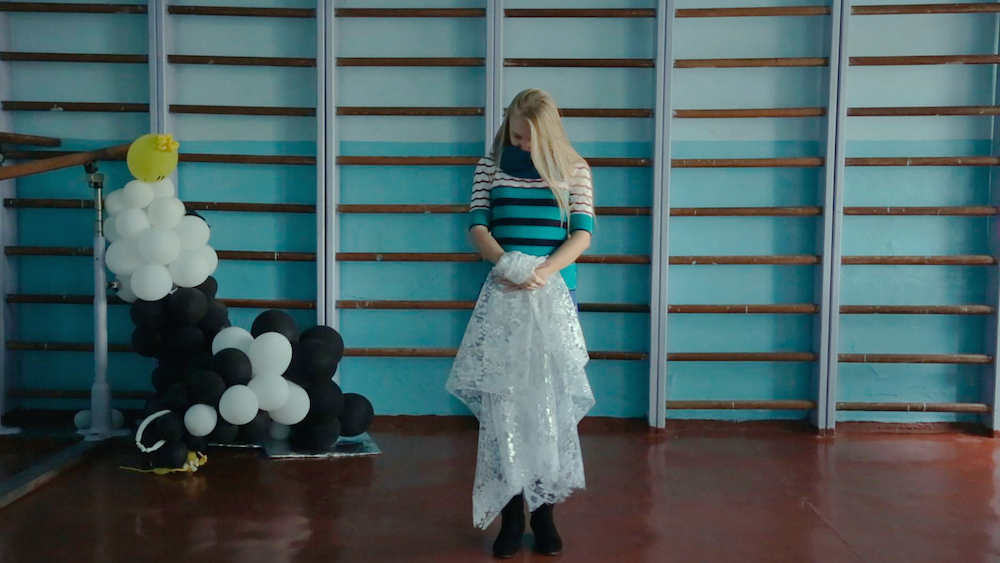 Katya Sergeeva in a still from <em>School # 3</em> (2017). Image: Khrystyna Lizogub