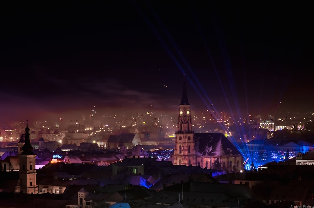 Fireworks over Cluj on New Year's Eve 2015. Image: Andrei105 under a CC licence