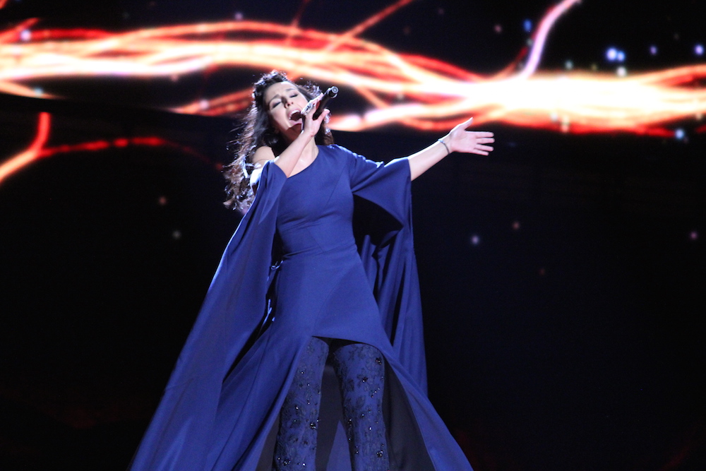 Jamala performing <em>1944</em> at the 2016 Eurovision Song Contest. Image: Eurovisionary under a CC licence