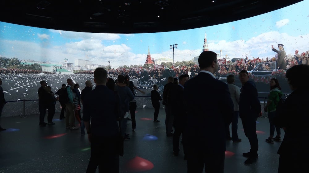A patriotic display about the history of Moscow in the park’s Media Centre. Image: Michał Murawski 