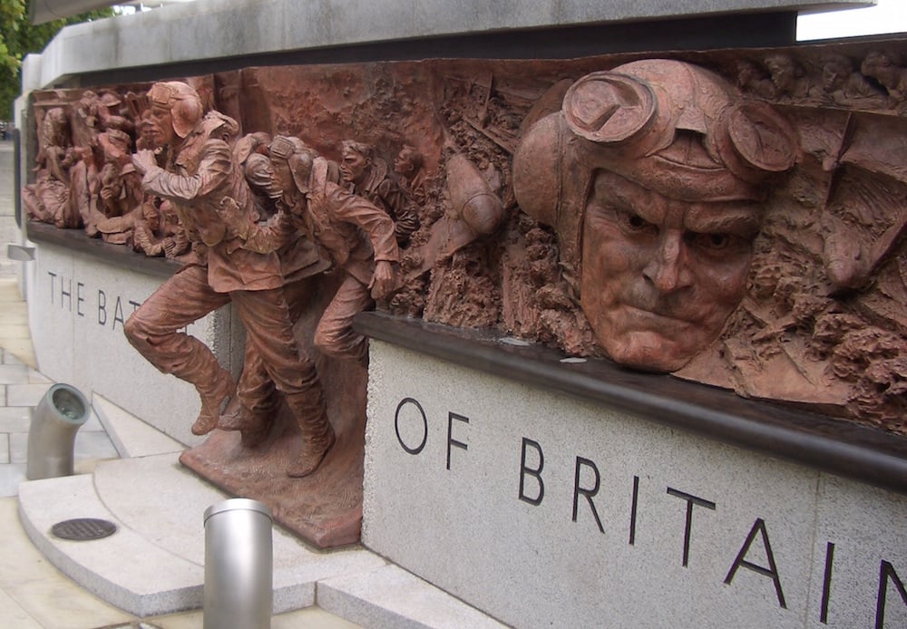 Paul Day’s memorial to the Battle of Britain on the banks of the Thames in London. Image: Sharonpink2 under a CC licence