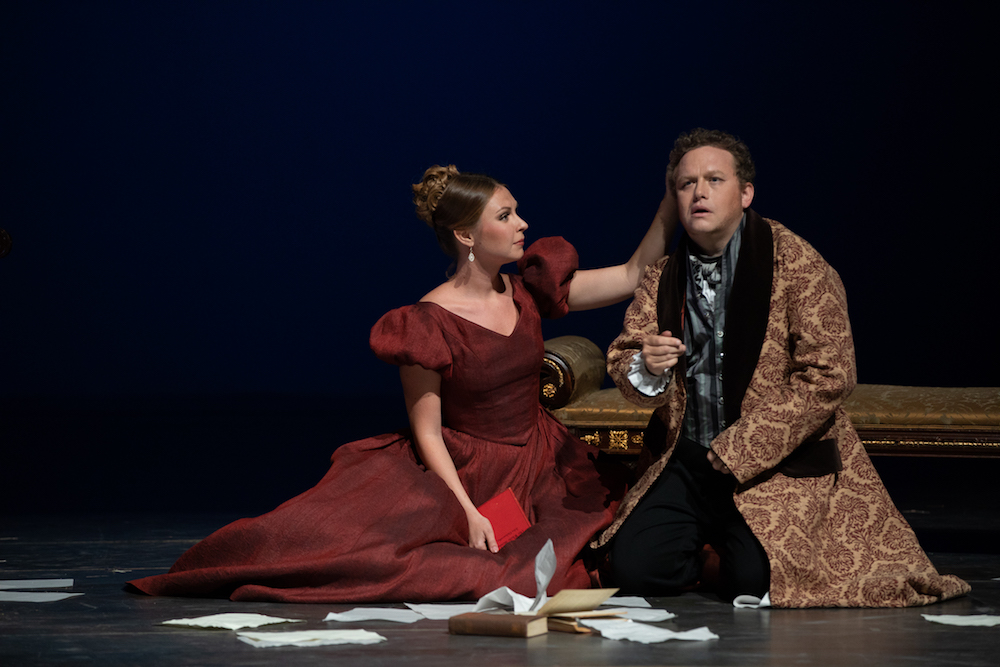 Pushkin (Peter Auty) and Alexandrine (Anna Sinitsyna). Image: Richard Lewisohn