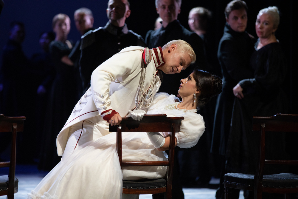 Georges D’Anthès (Anton Bochkaryov) and Natalya ( Julietta Avanesyan). Image: Richard Lewisohn