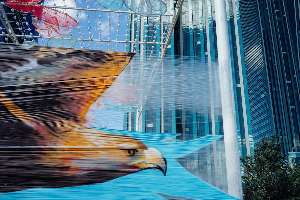 Public art on Astana’s Nurzhol Boulevard during 2017’s festival of contemporary art and Expo. Image: Samuel Goff