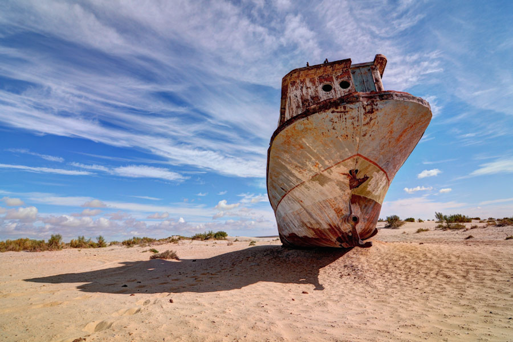 A beached ship outside Moynaq, the Aral town that will host Stihia. Image: Stihia Festival