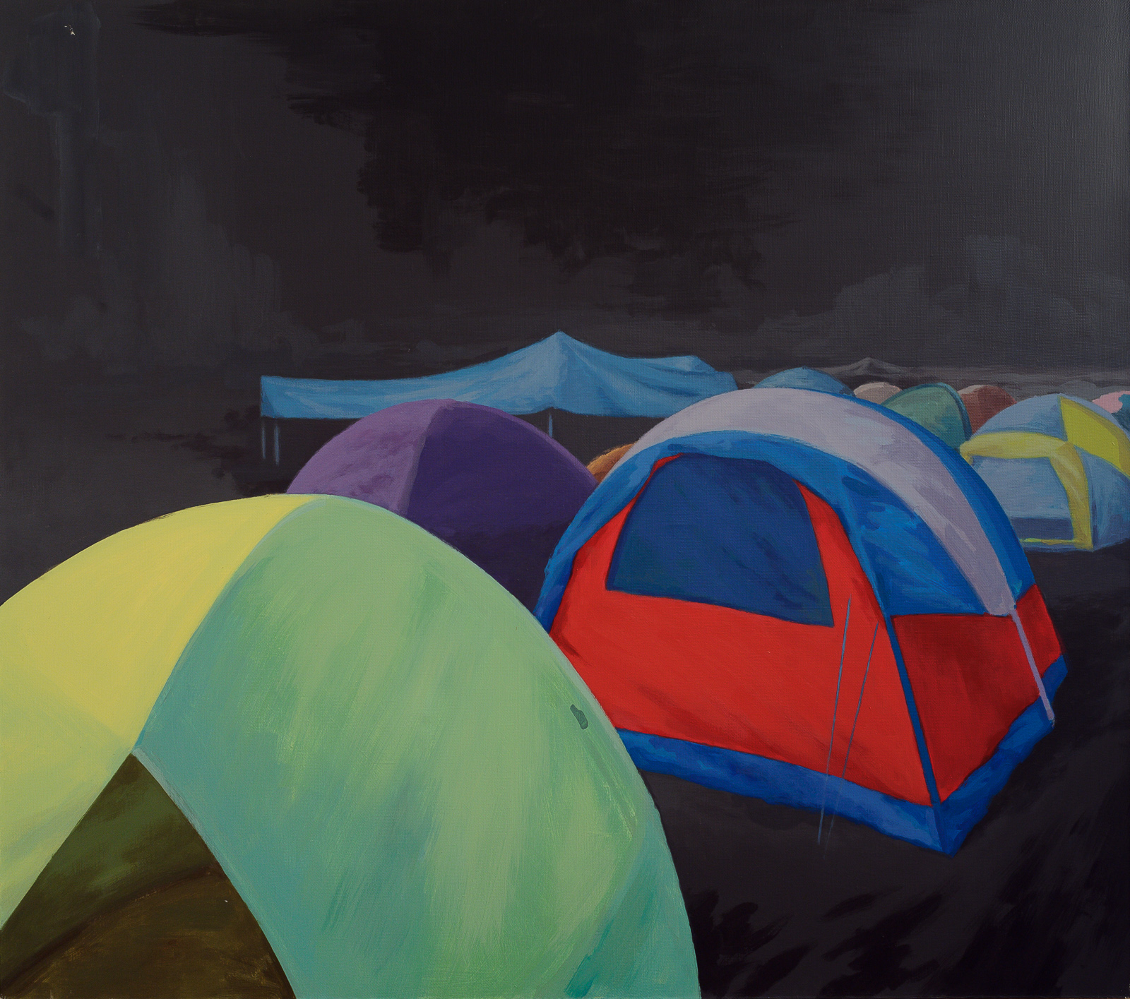 Stas Shuripa, Tent-city, acrylic on canvas (2012)
