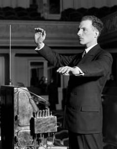 Léon Theremin playing the Theremin