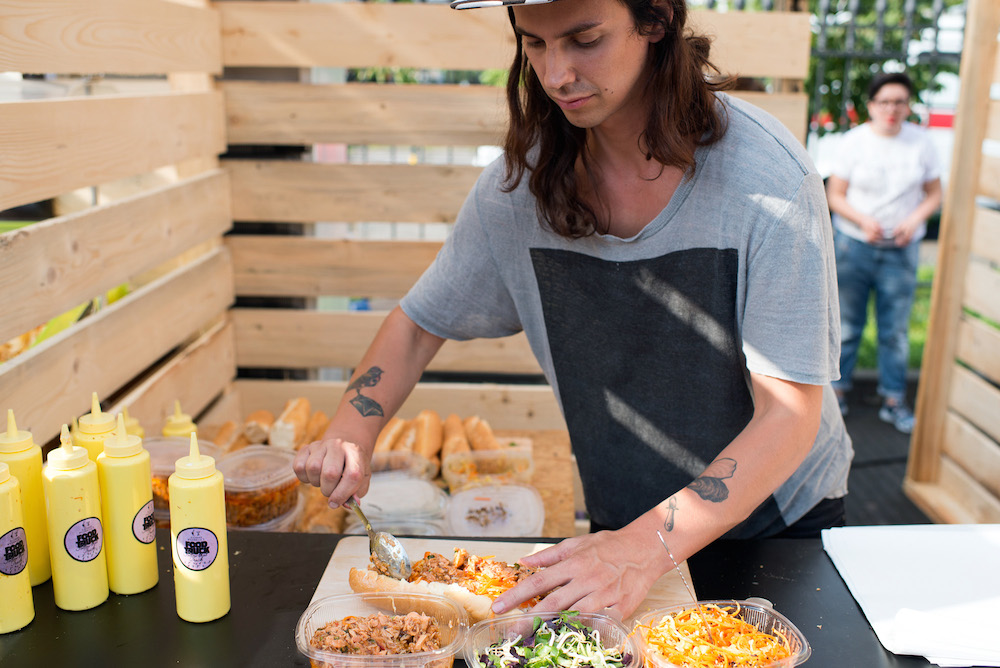 Finnish chef Richard McCormik making Vietnamese baguette from locally sourced ingredients
