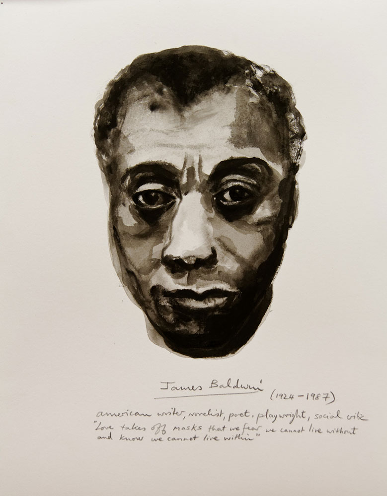 Marlene Dumas, Detail from <i>Great Men</i> (James Baldwin) (2014)