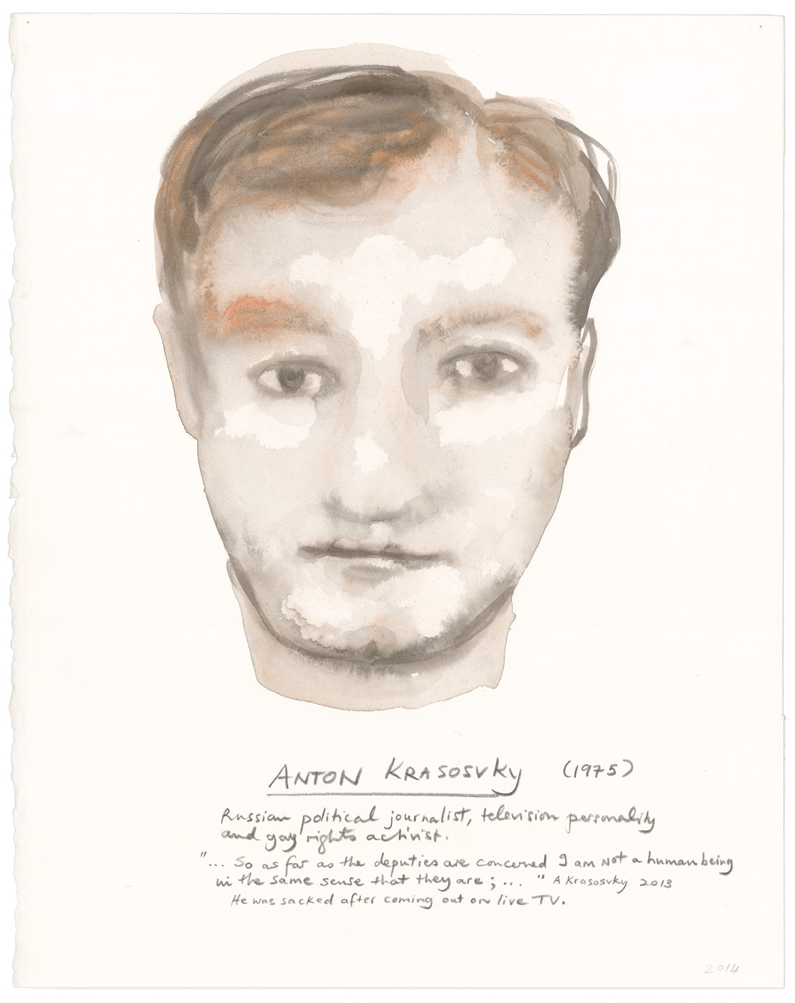 Marlene Dumas, Anton Krasovsky (2014).  Photograph: Bernard Ruijgrok Piezographics
