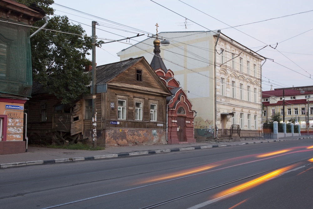 Wooden houses on Ilyinskaya Street