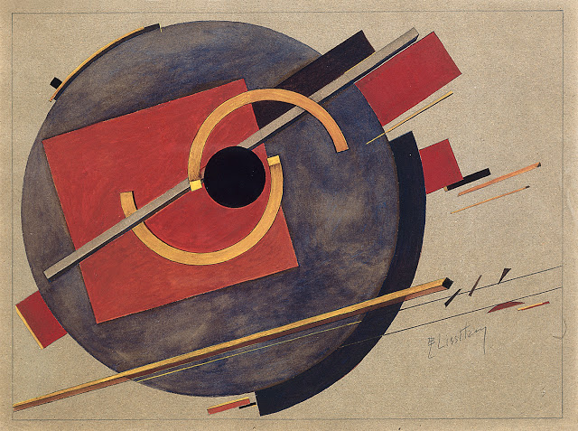 Preliminary sketch for a poster, by El Lissitzky