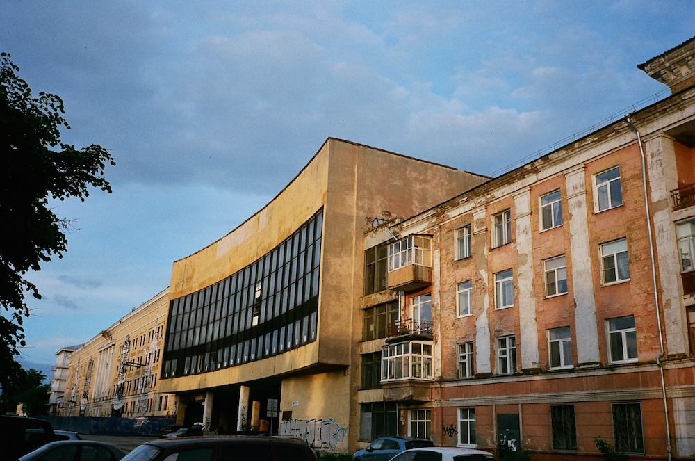 A derelict building by the Kama RIver