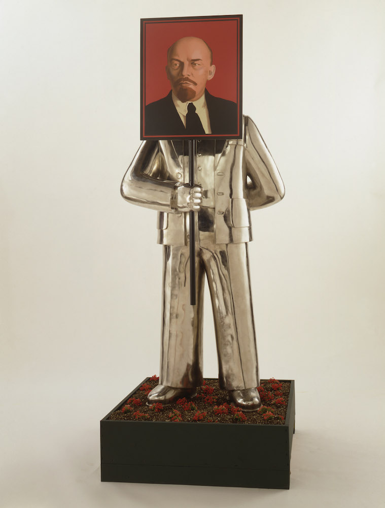Man with Portrait of Lenin by Grisha Bruskin (1990). Image: courtesy of the Sepherot Foundation, Liechtenstein