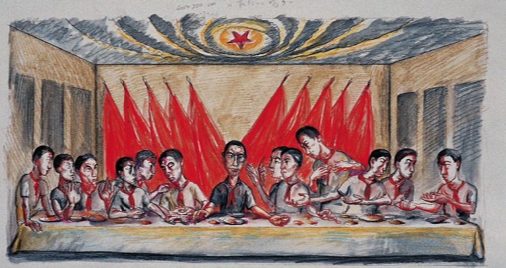 Last Supper Drawing by Zeng Fanzhi (2011). Image: courtesy of the Yuz Foundation
