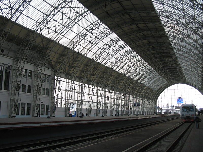Kiev Train Station in Moscow. Roof designed by Shukhov.